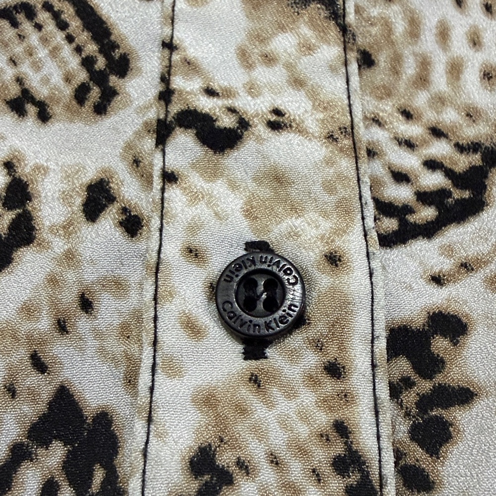 Calvin Klein Snake Print Button-Up Blouse - Picture 5 of 9